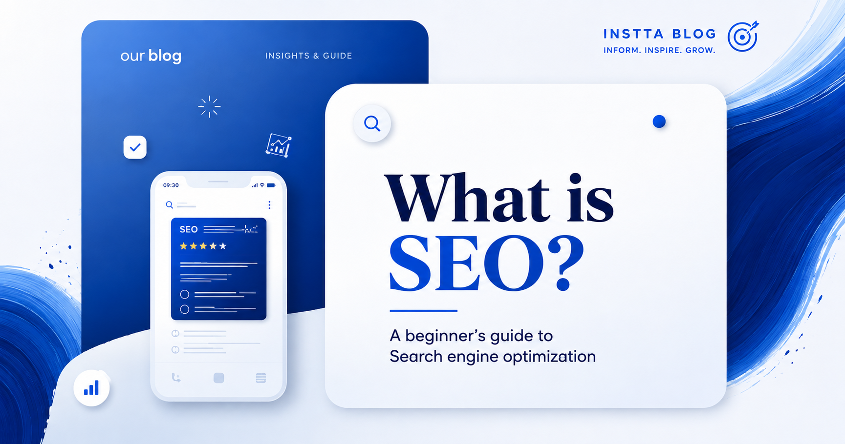 What is SEO beginner's guide featuring search engine optimization, website ranking, organic traffic and search visibility 