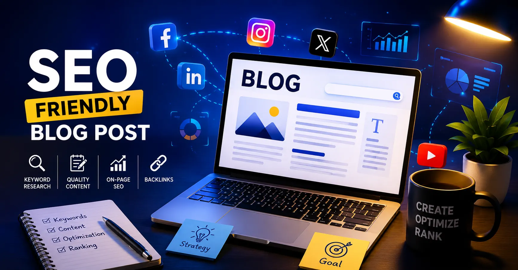 Search-optimized blog writing, SEO content structure, keyword research, search intent, and content optimization guide